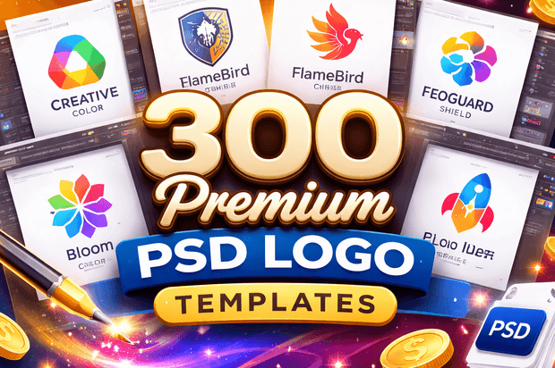300 Premium PSD Logo Templates